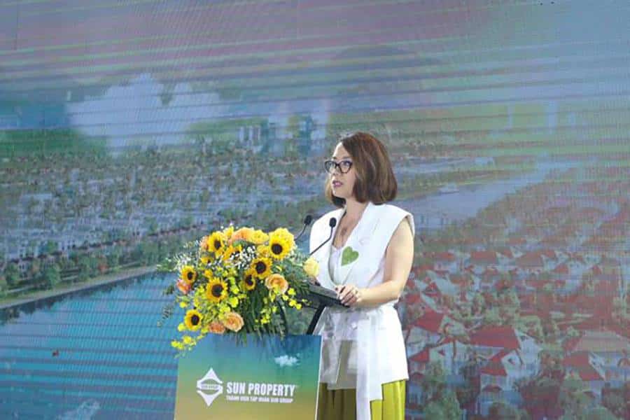 Bà Nguyễn Ngọc Thúy Linh, Tổng Giám đốc Sun Property phát biểu tại sự kiện.