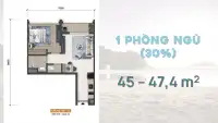 Layout thiết kế căn hộ 1 Phòng Ngủ, diện tích 45m2 – 47,4m2 dự án Blanca City Sun Group Layout thiết kế căn hộ 1 Phòng Ngủ, diện tích 45m2 - 47,4m2 dự án Blanca City Sun Group
