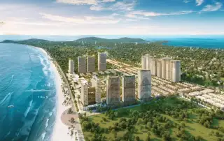 Phối cảnh Blanca City với những tòa tháp xen lẫn khu thấp tầng.
